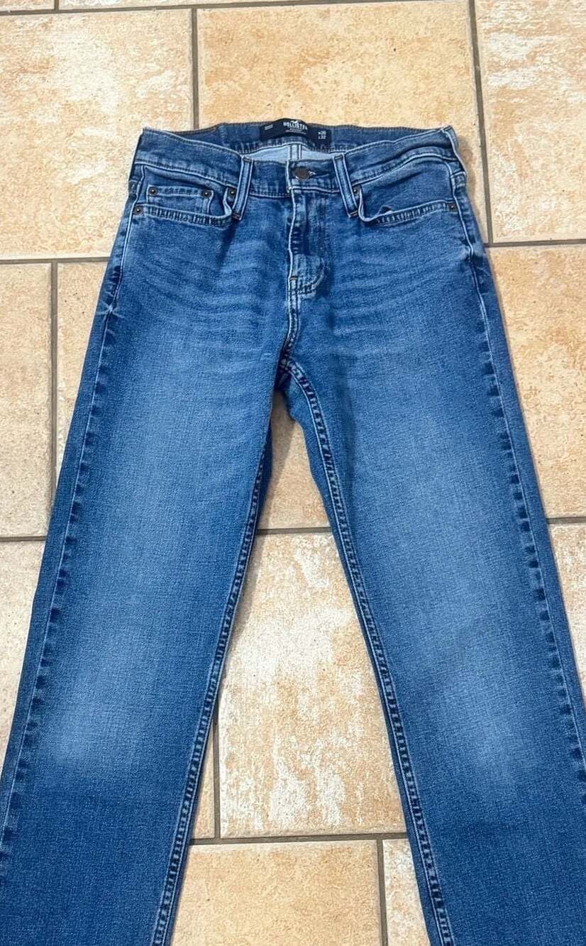 Hollister Epic Flex Straight Leg Jeans Men's Blue Denim - Picture 1 of 7